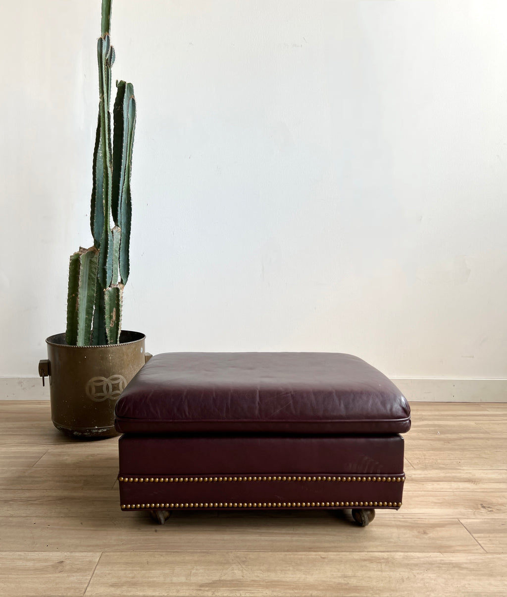 Vintage Leather Ottoman