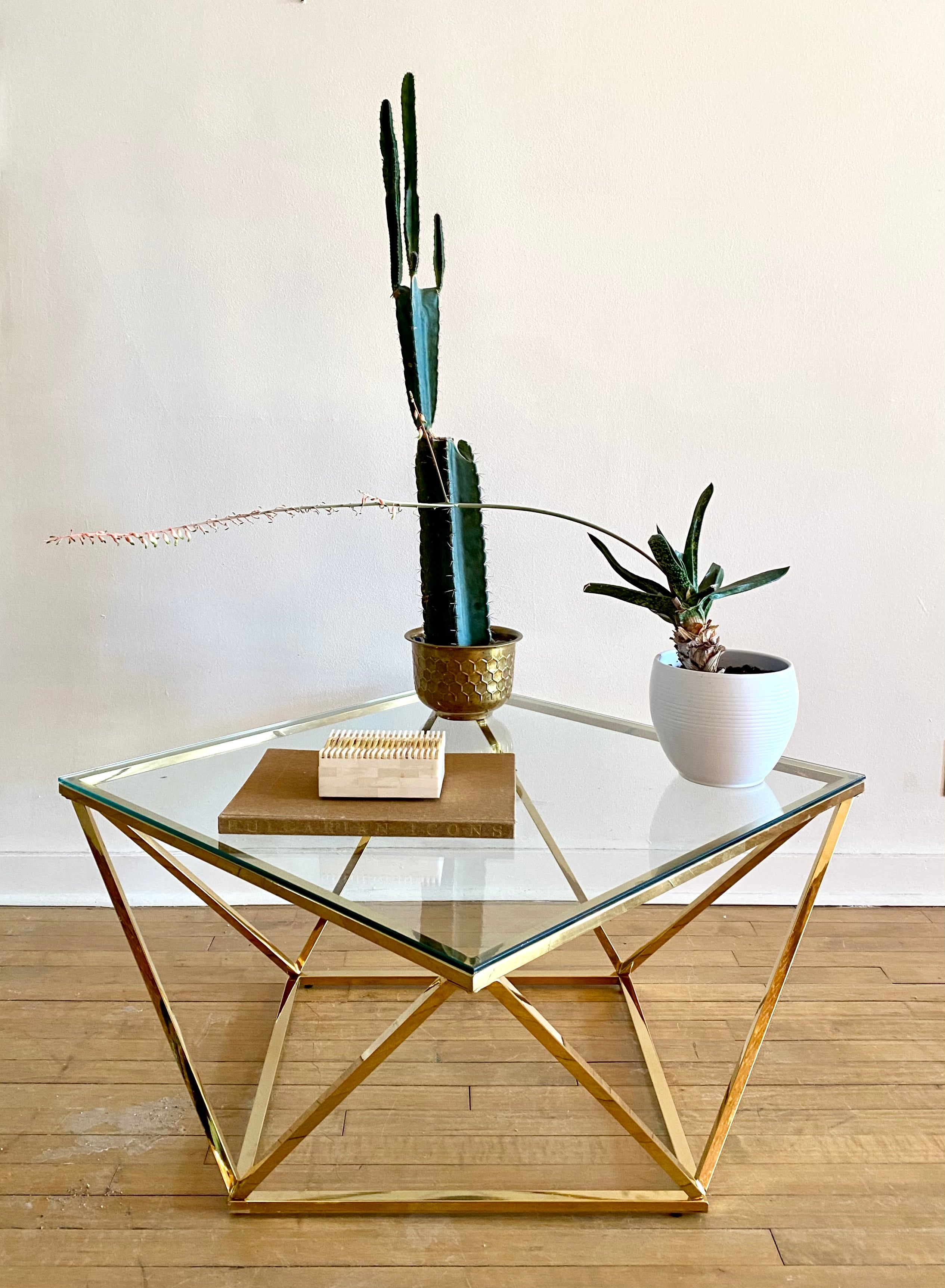 Geometric Brass Coffee Table