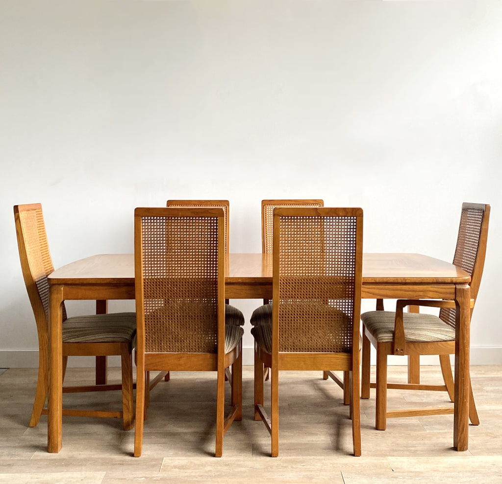 Vintage Broyhill Cane Backed Dining Set