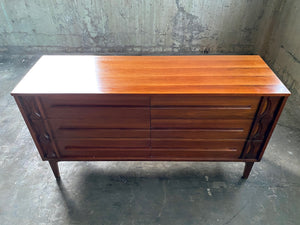 VintageVintage Mid-Century Six Drawer Dresser with Rosewood Accents
