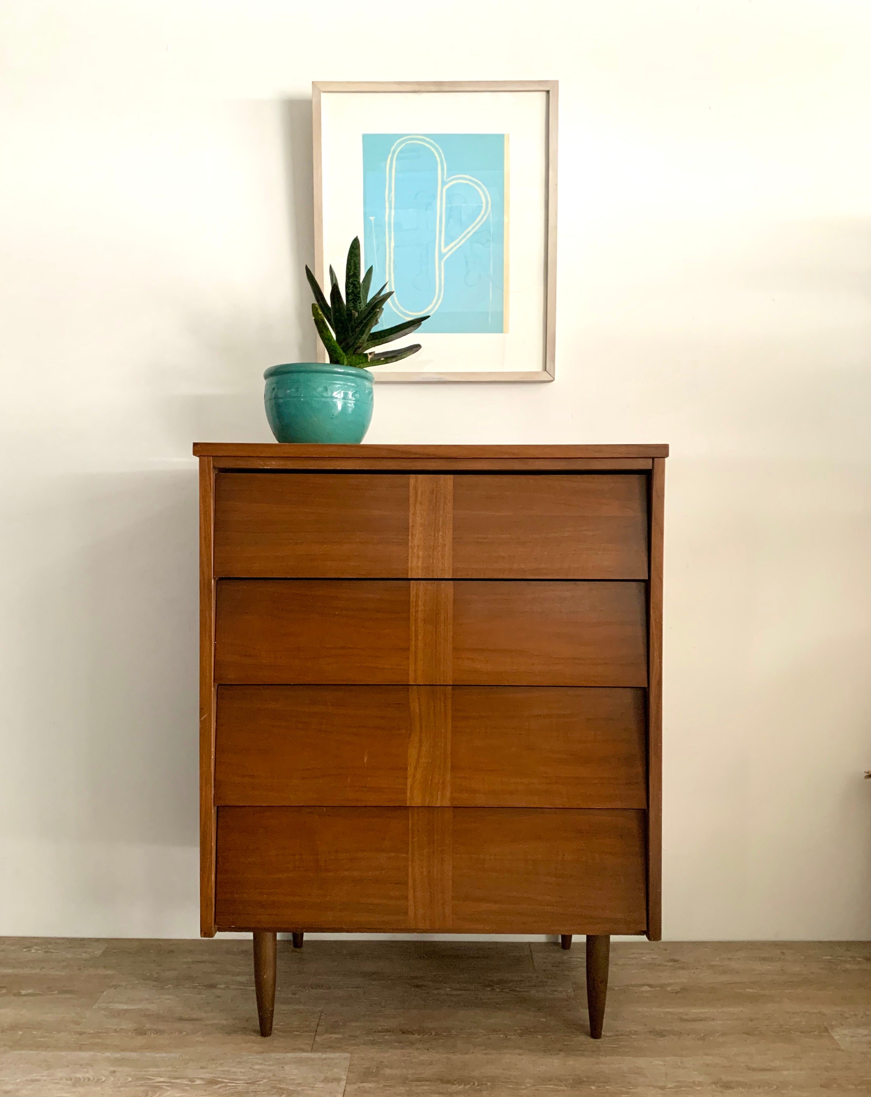 Mid-century Four Drawer Dresser