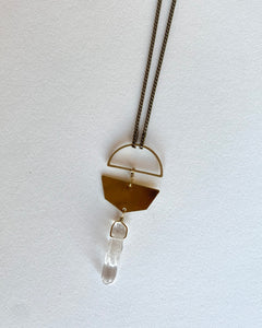 Crystal Quartz Necklace in Gold