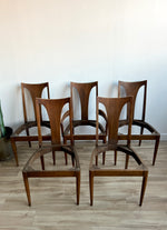 Set of Five Vintage Mid Century Dining Chairs with Upholstery Service