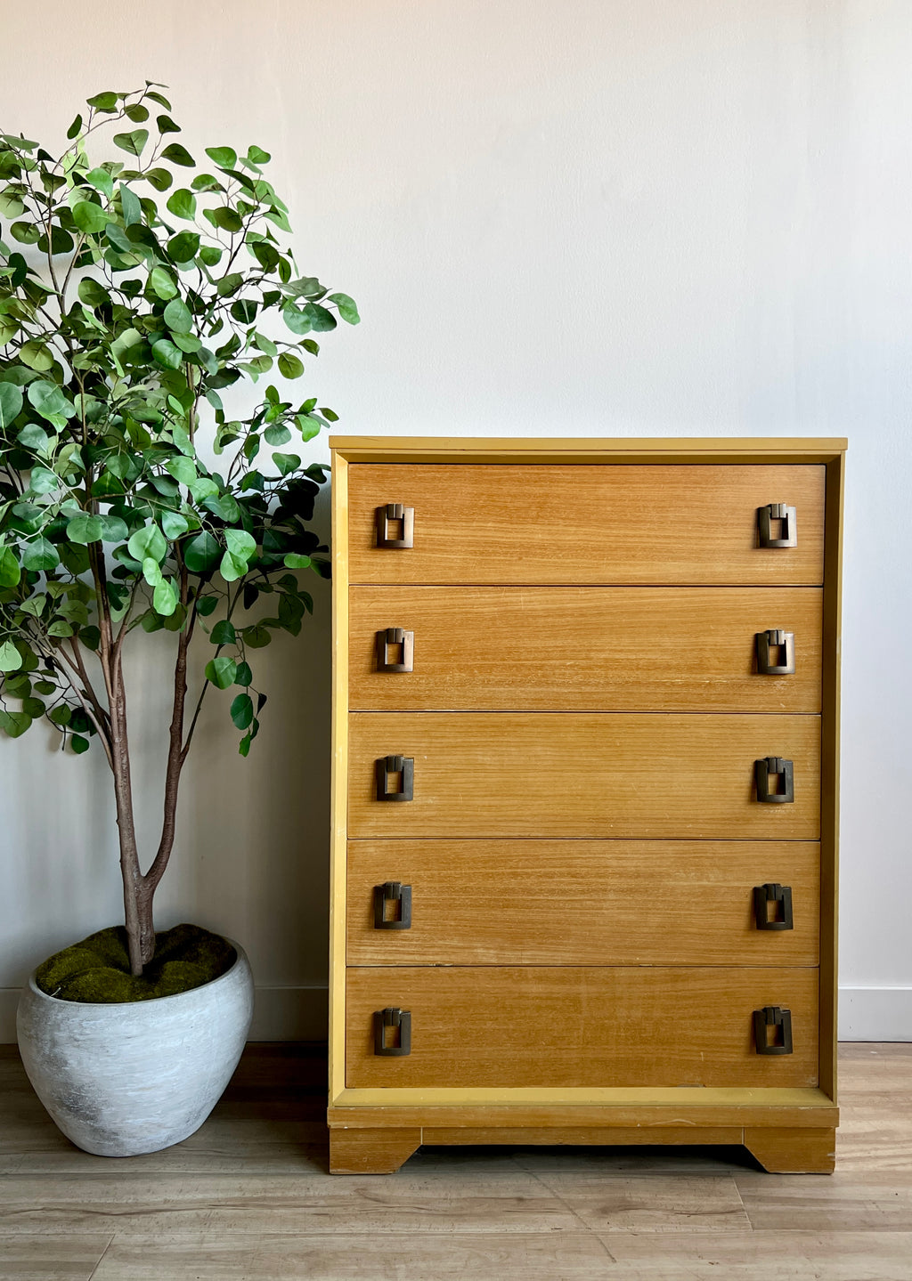 Vintage Mid Century Five Drawer Dresser