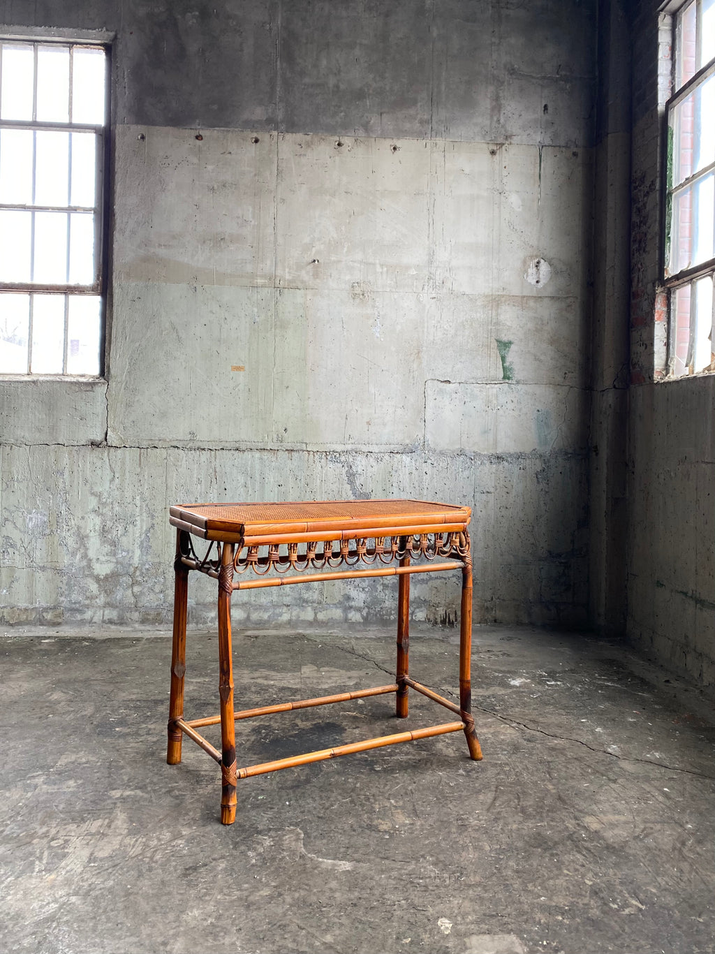 Vintage Bamboo Hallway Table