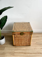 Vintage Wicker Coffee Table / End Table / Nightstand