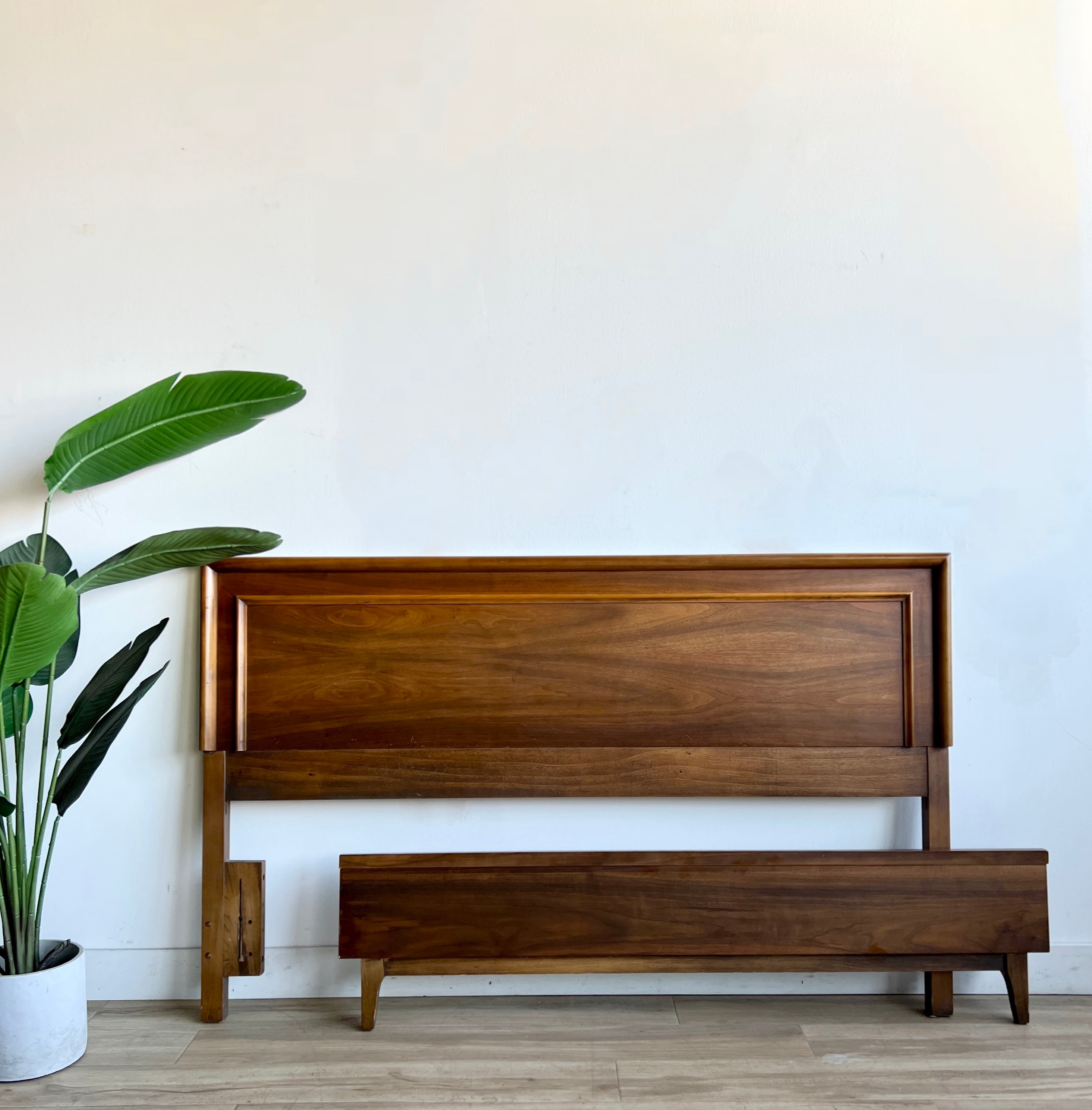 Vintage Mid Century Queen Headboard & Frame