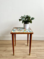 Small Vintage Mosaic Tile Table / Plant Stand