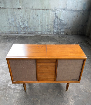 Vintage Mid Century Stereo Console with record player