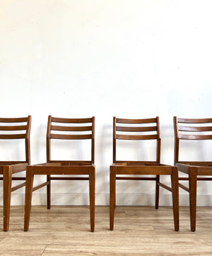 Four Vintage Mid Century Dining Chairs with Upholstery Service