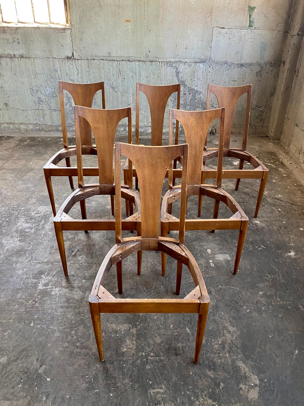 Set of 6 Mid-Century Chairs in Your Choice of Fabric