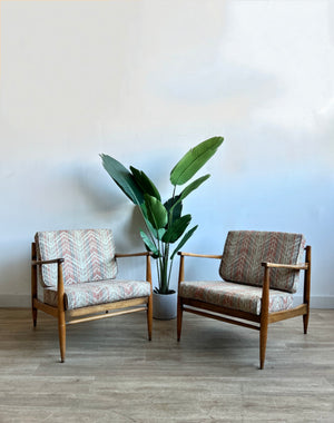 Danish Modern Style Mid Century Lounge Chairs