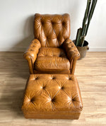 Vintage Leather Lounge Chair & Ottoman