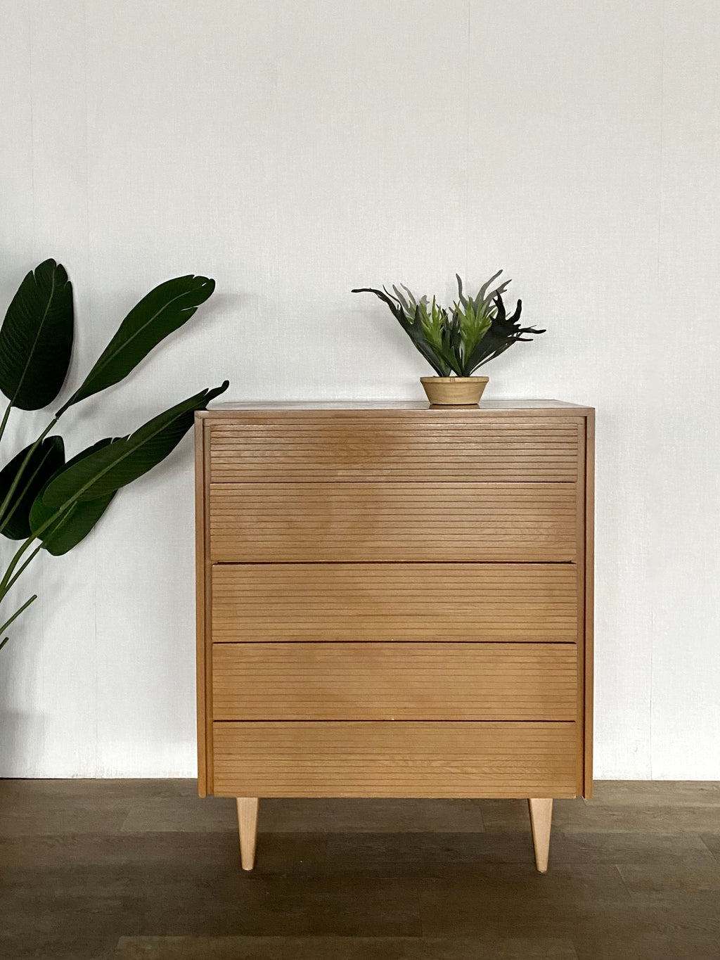 Tall Mid-Century Dresser in Light Wood