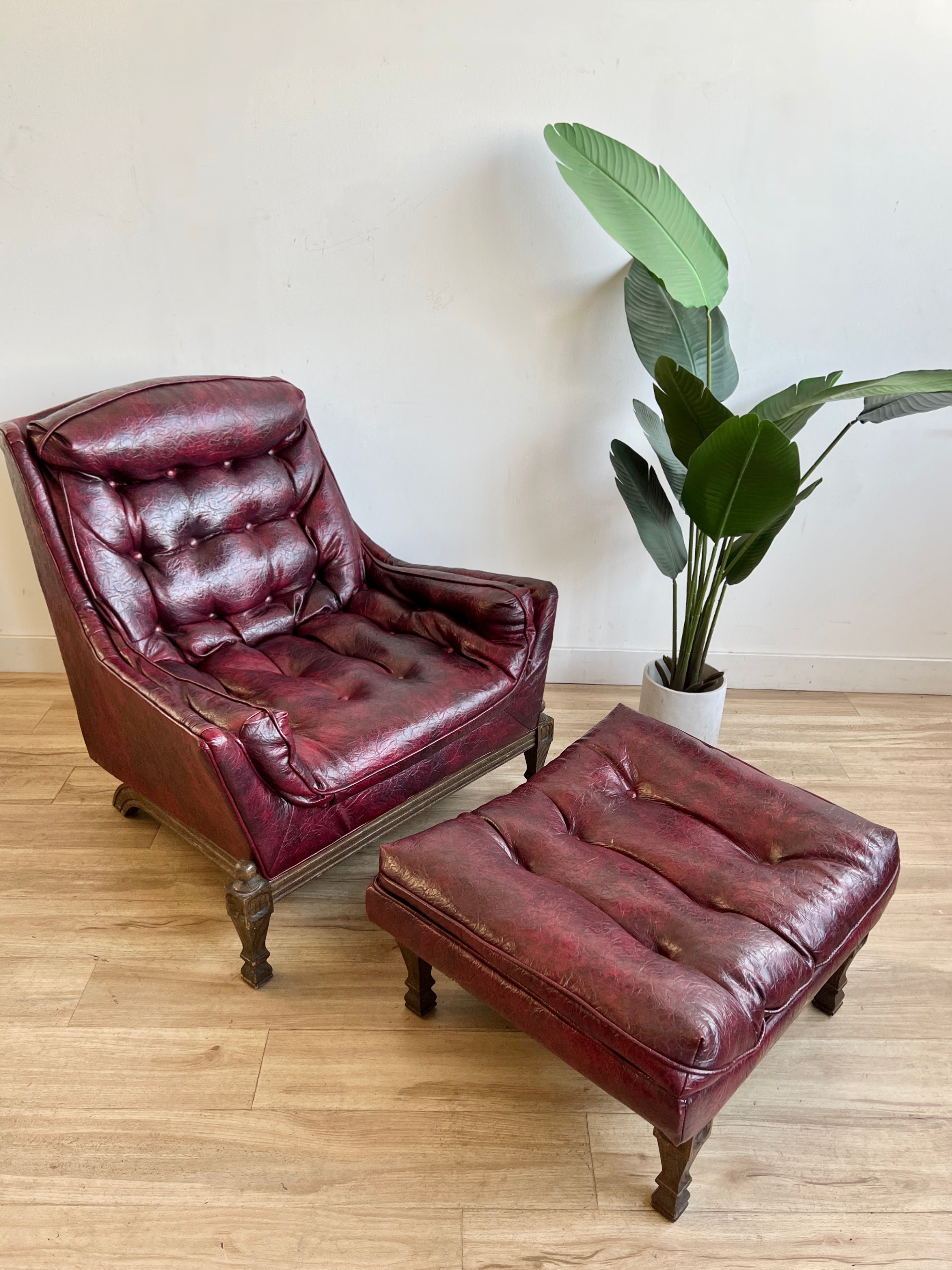 Vintage Mid Century Lounge Chair & Ottoman