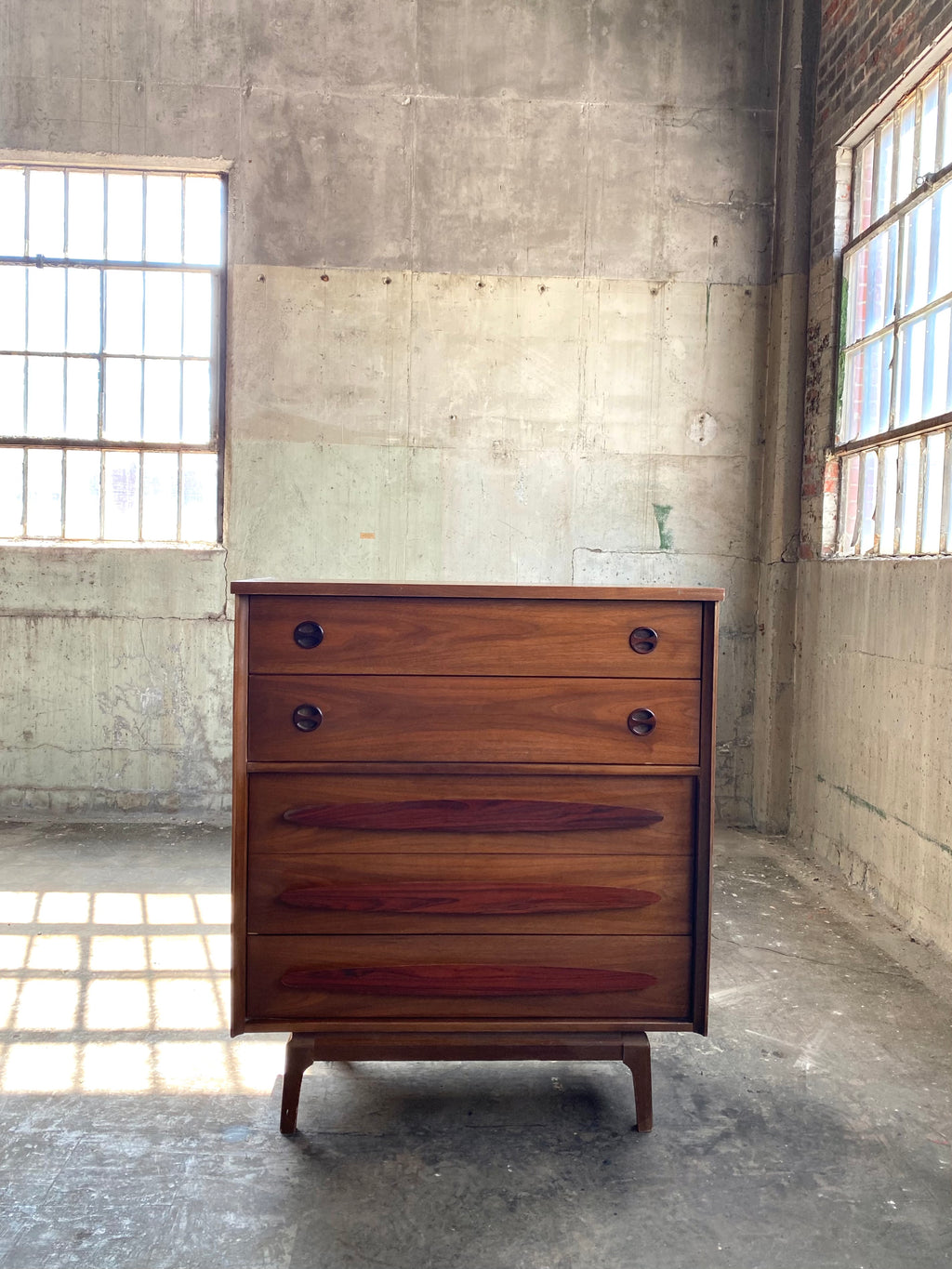 Vintage Mid-Century Dresser with Rosewood Pulls