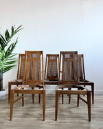 Set of Five Cane Back Dining Chairs w/ Upholstery Service