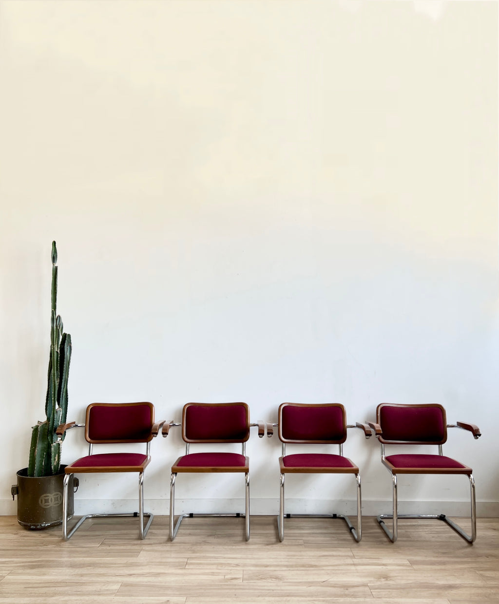 Set of Four Cesca Style Dining Chairs with Upholstery Service in Your Fabric