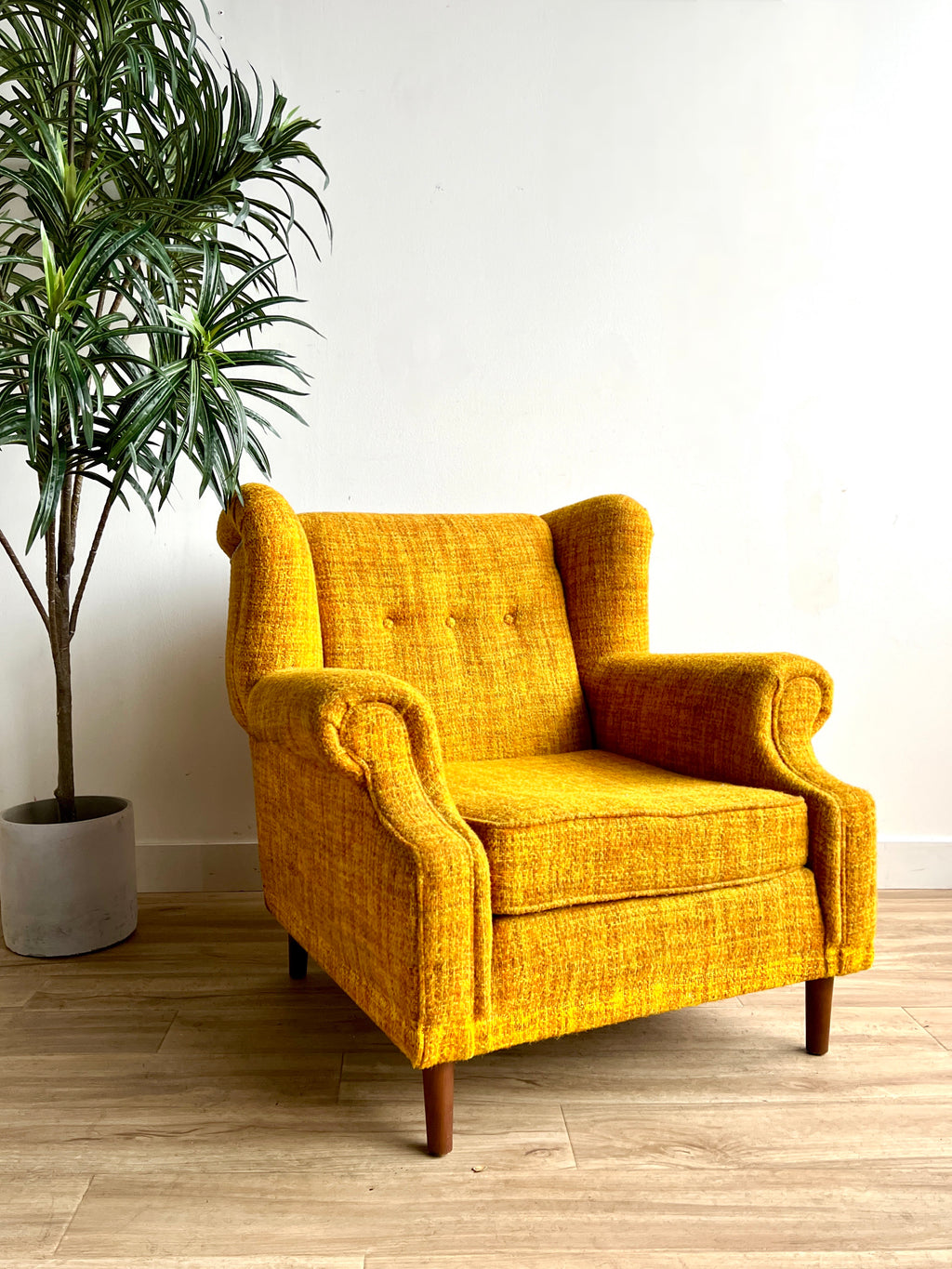 Vintage Mid Century Wingback Lounge Chair