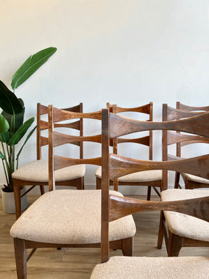 Project Set of Six Lane Rhythm Mid Century Dining Chairs