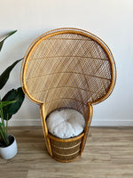 Vintage Wicker Chair w/ New Upholstery