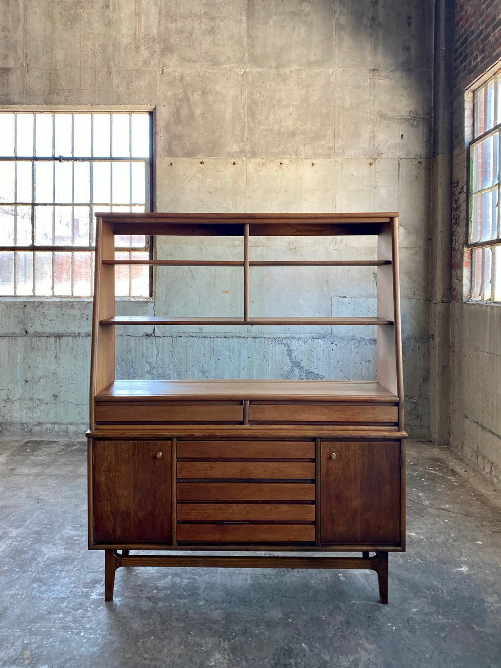 Mid-Century Bookcase / Hutch By Stanley