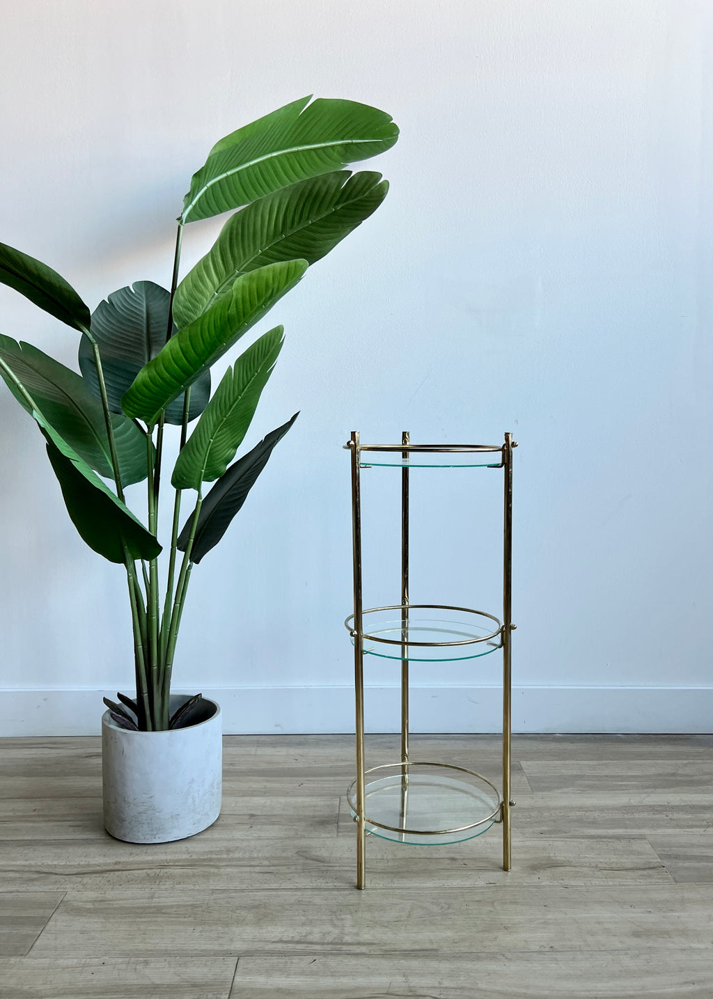 Small Vintage Brass Finish Shelf