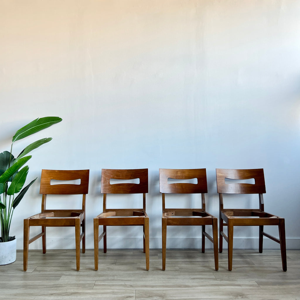 Set of Four Vintage Mid Century Dining Chairs with Upholstery Service