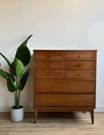 Vintage Tall Four Drawer Mid Century Dresser