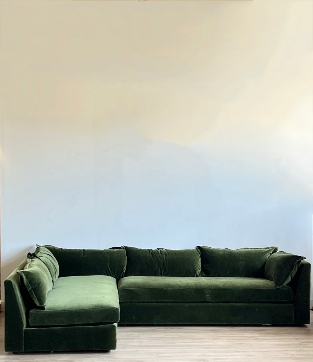 Green Velvet Sectional