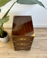 Vintage Campaign Style Nightstand / End Table