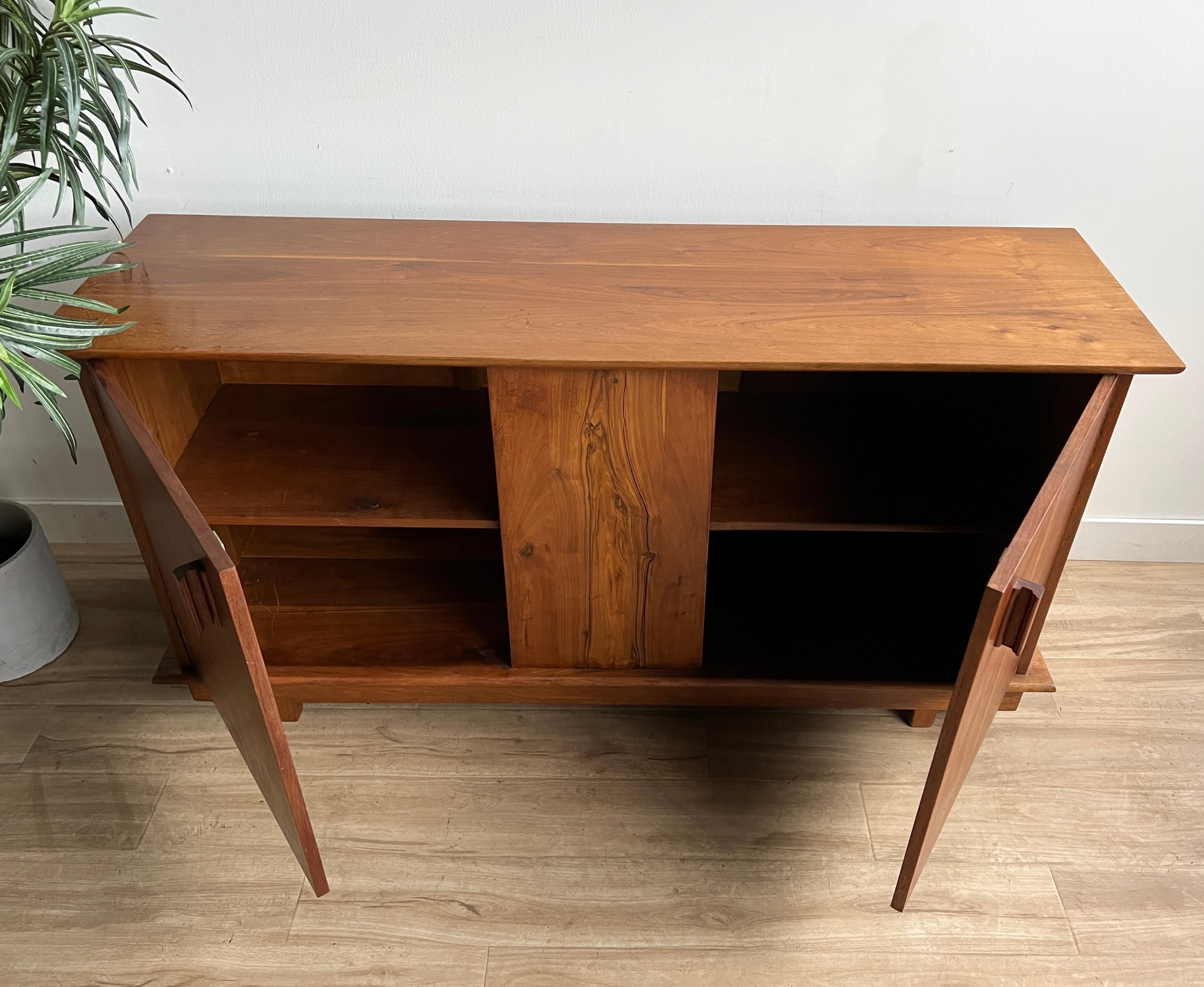 Vintage Mid Century Solid Walnut Credenza