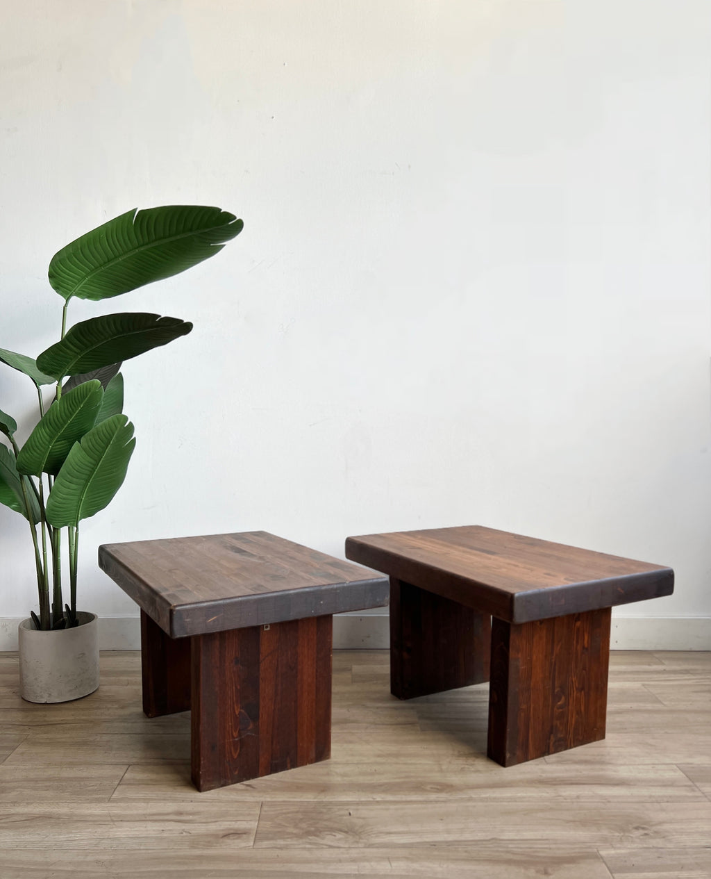 Vintage Solid Wood End Tables / Night Stands