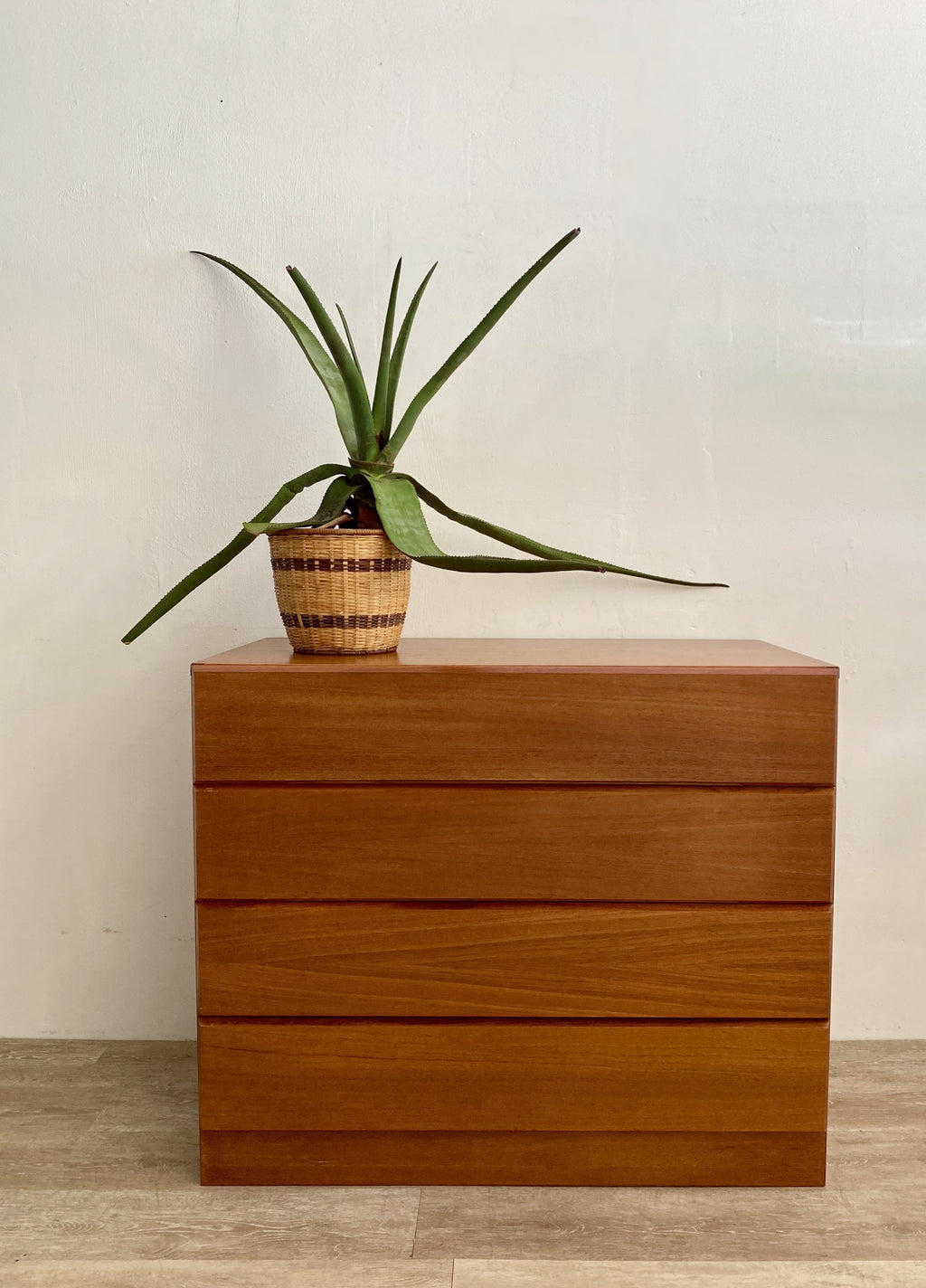 Vintage Teak Four Drawer Dresser
