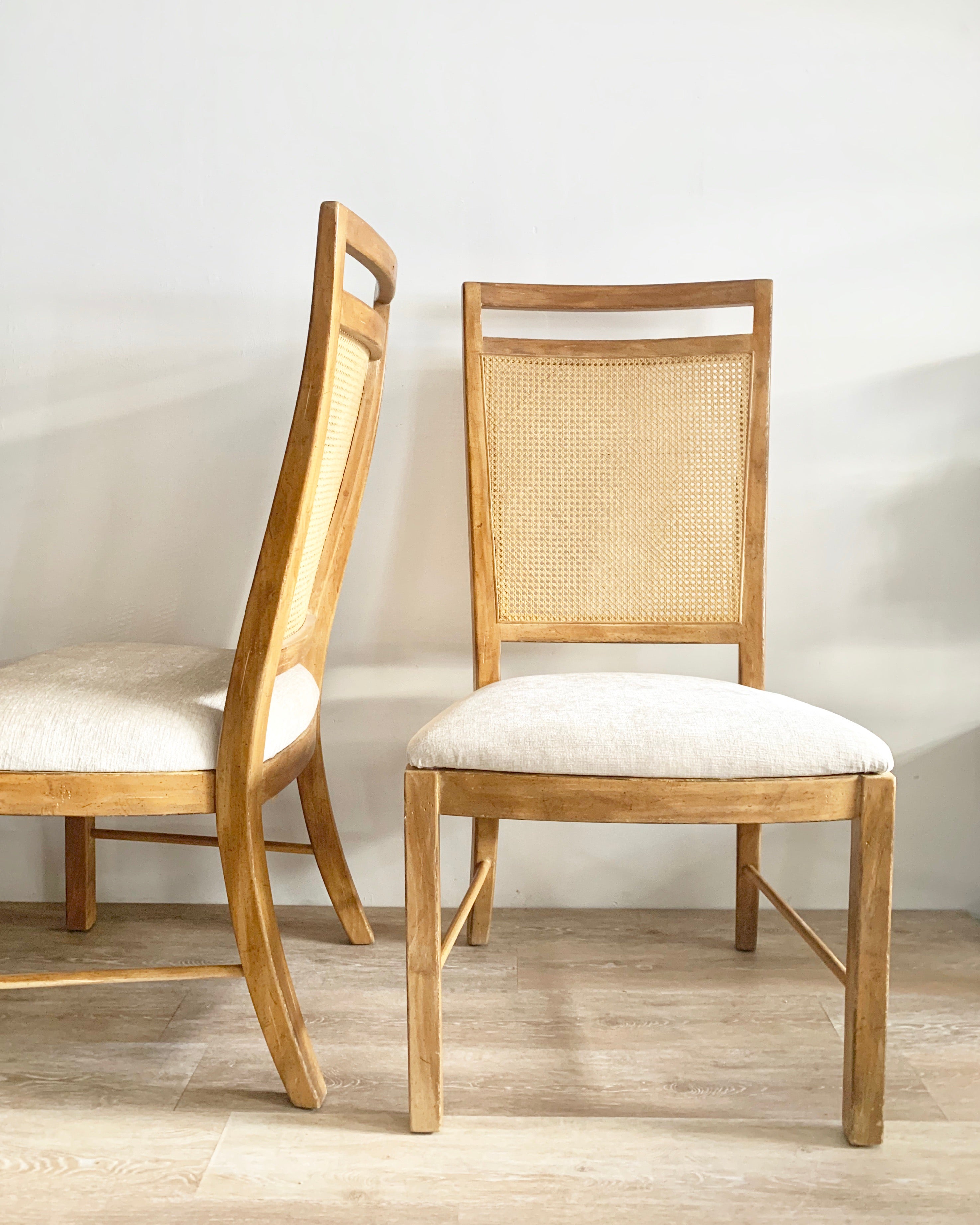 Set of Four Cane Back Chairs by Drexel
