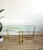 Vintage Brass Finish Console / Sofa Table