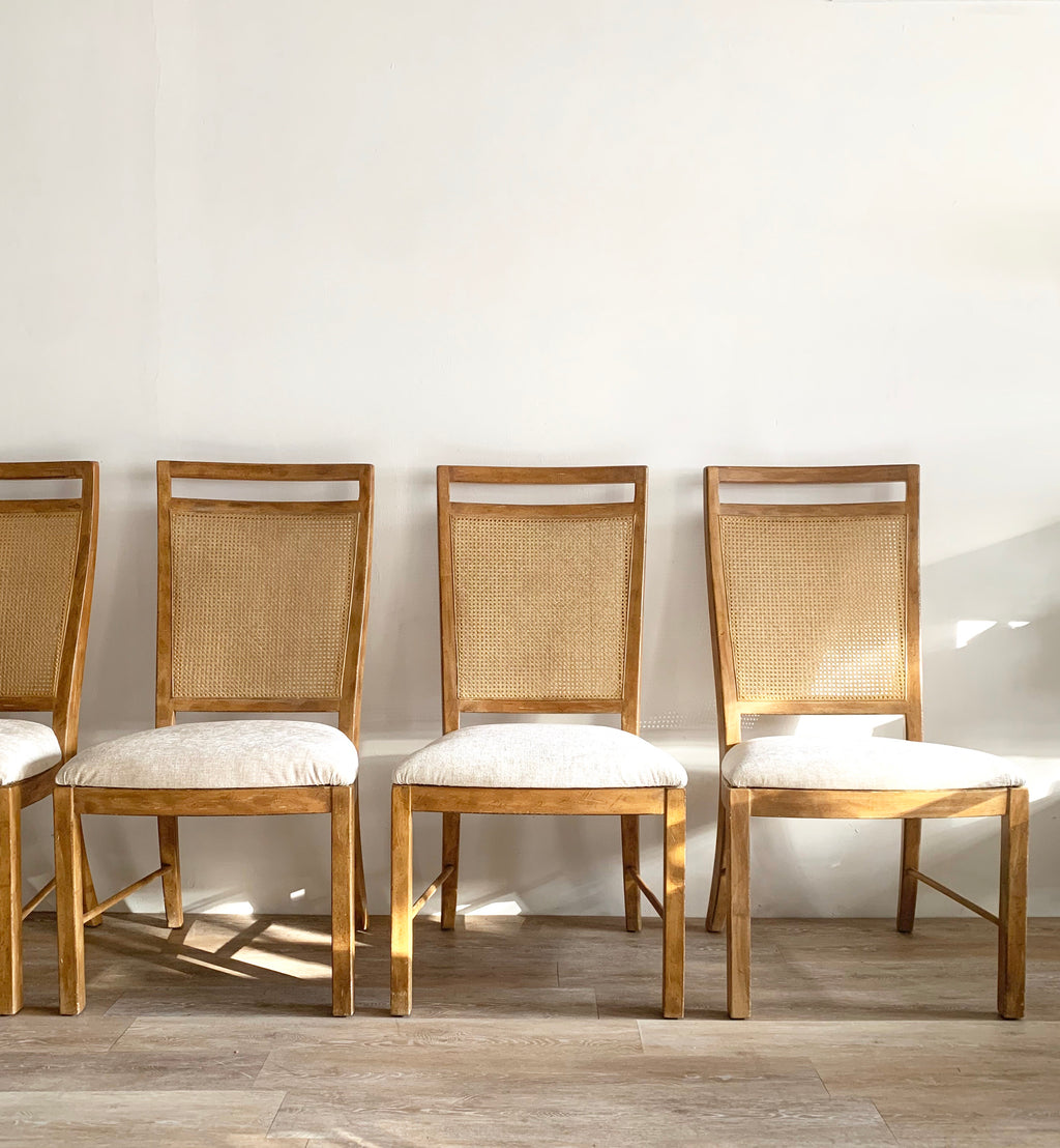 Set of Four Cane Back Chairs by Drexel