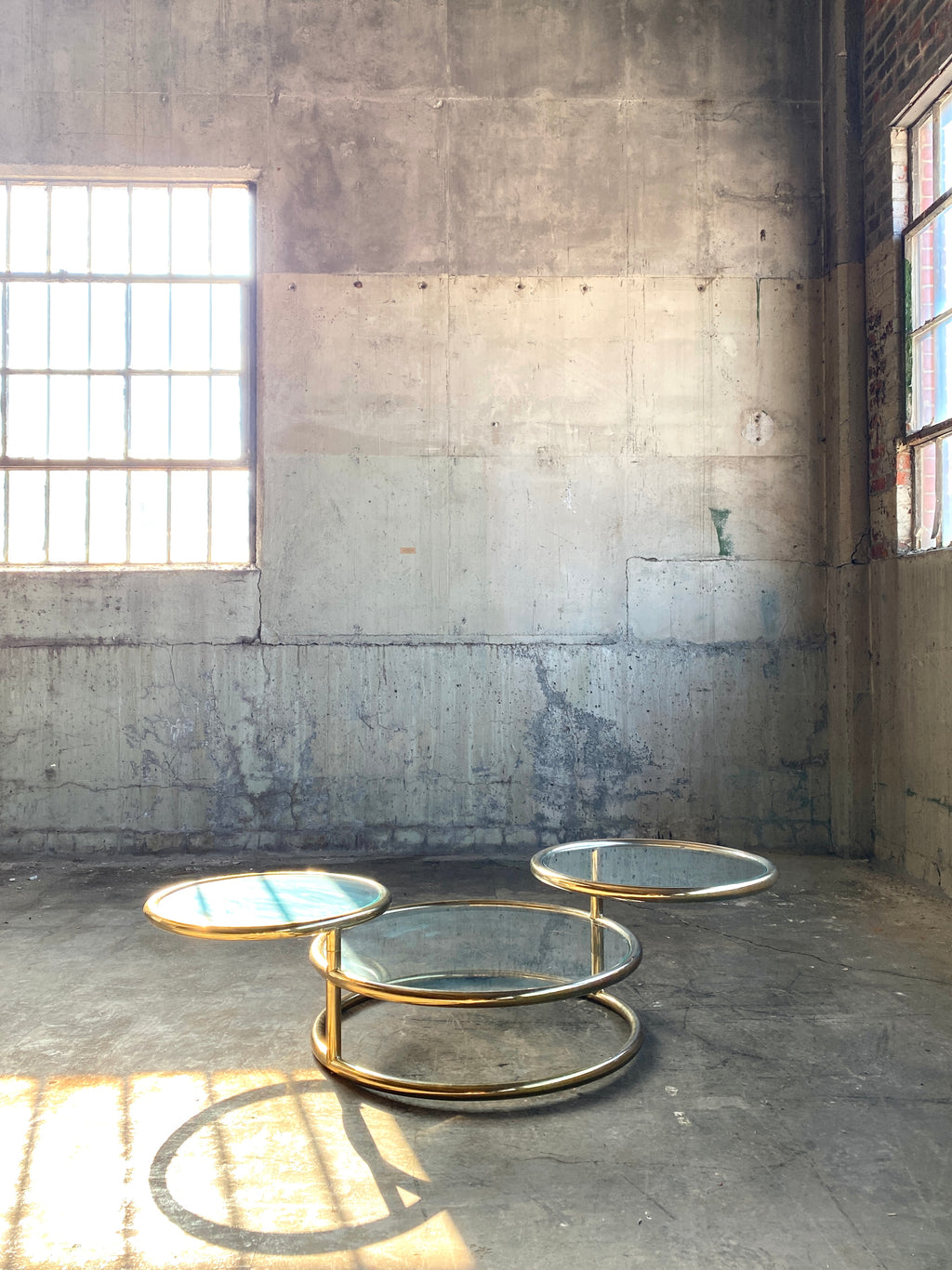Vintage Brass Finish Coffee Table