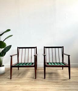 Pair of Vintage Mid Century Danish Style Lounge Chairs