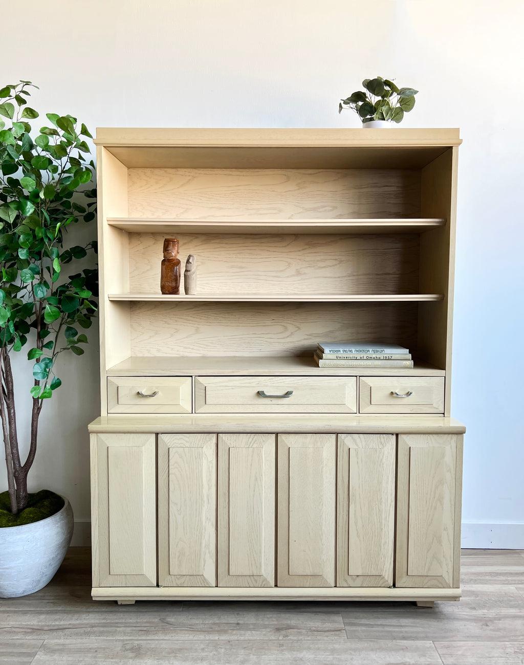 Vintage Mid Century Hutch Shelving Unit