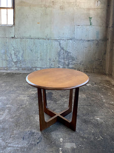 Vintage Mid-Century Round Nightstand / End Table