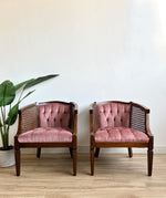 Pair of Vintage Tufted Velvet Chairs