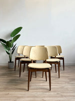 Set of Six Vintage Mid Century Dining Chairs w/ Upholstery Service