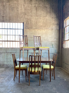 Mid-Century Broyhill Brasilia Dinning Set with Six Chairs and One Leaf + Upholstery!