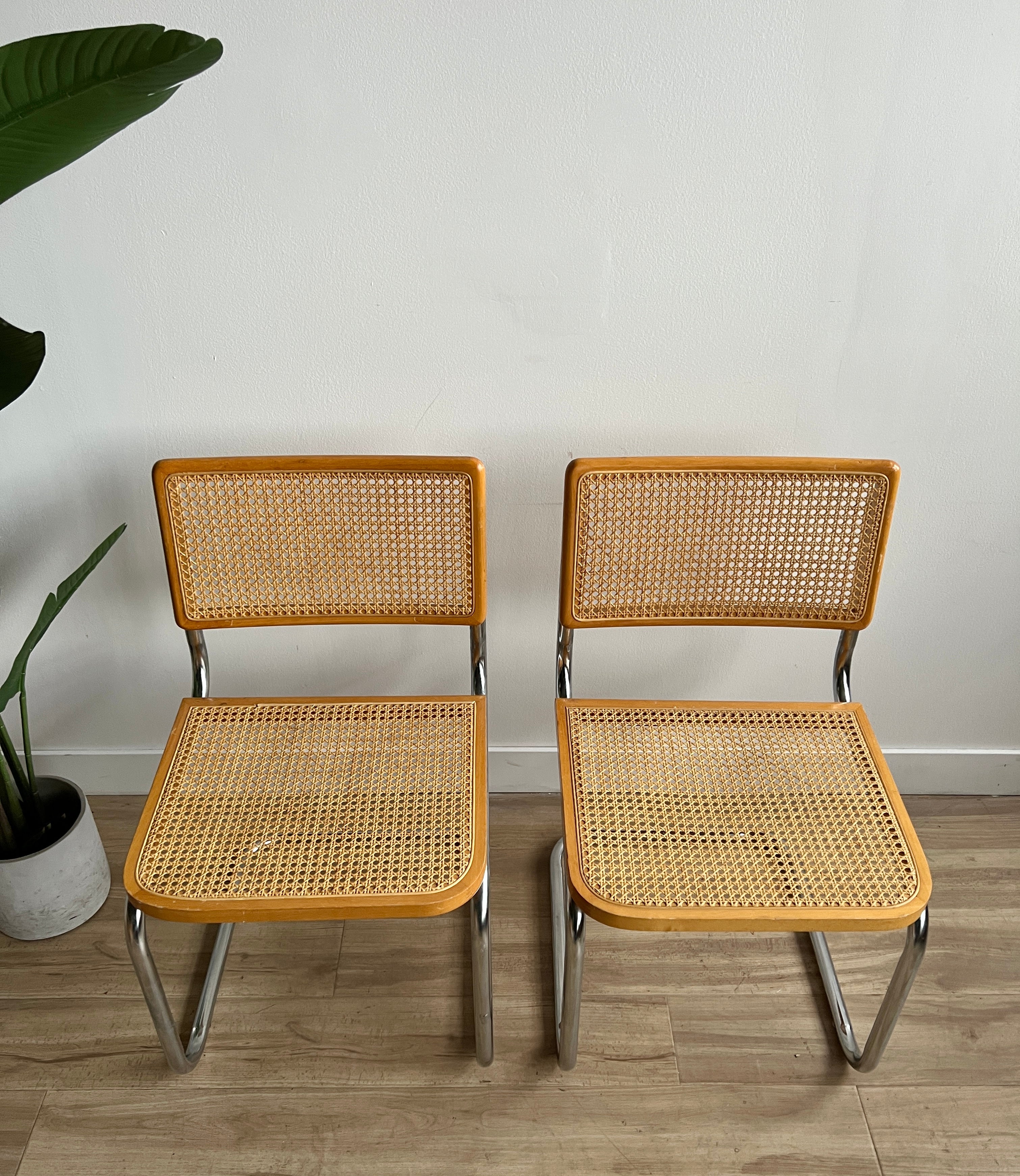 Pair of Vintage Mid Century Cesca Style Chairs