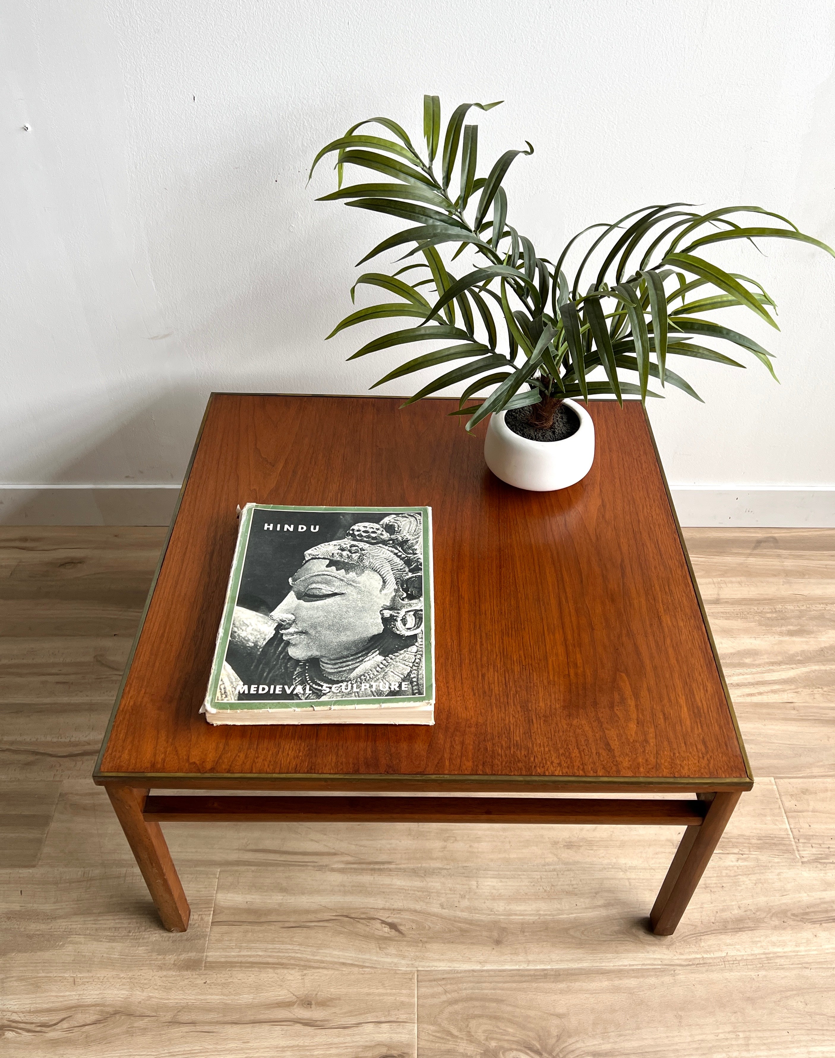 Vintage Mid Century Coffee Table with Brass Detail