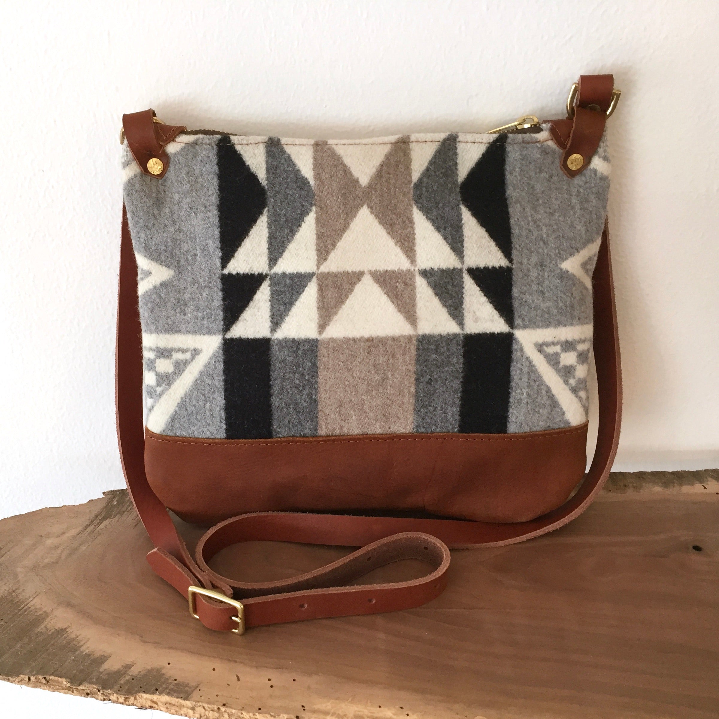 The Marlana Crossbody Bag in Leather & Wool