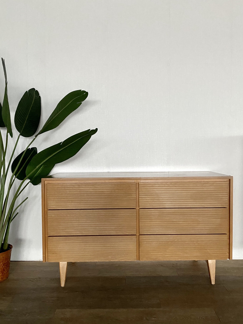 Mid-Century Six Drawer Dresser in Light Wood