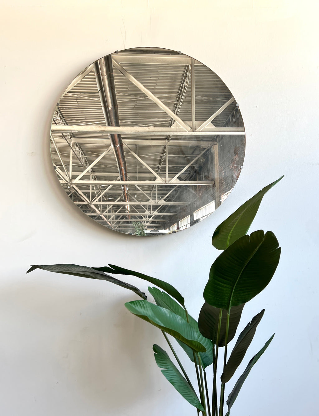 Extra Large Vintage Circular Mirror