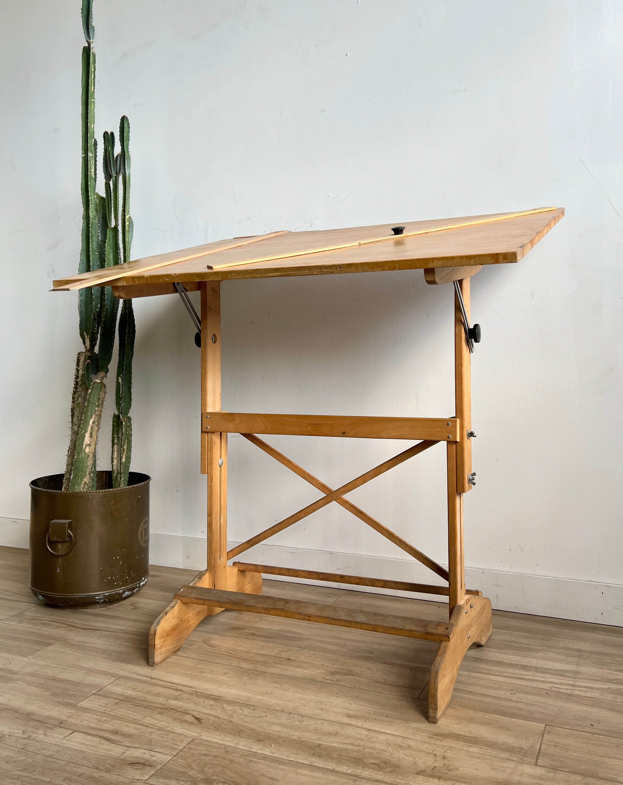 Vintage Wood Drafting Table